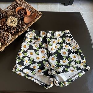 American Apparel black flower shorts